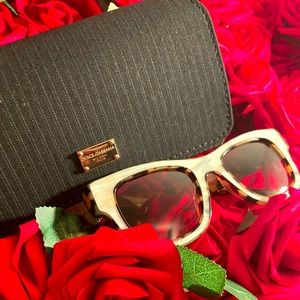 DOLCE & GABBANA YELLOW HAVANA SUNGLASSES